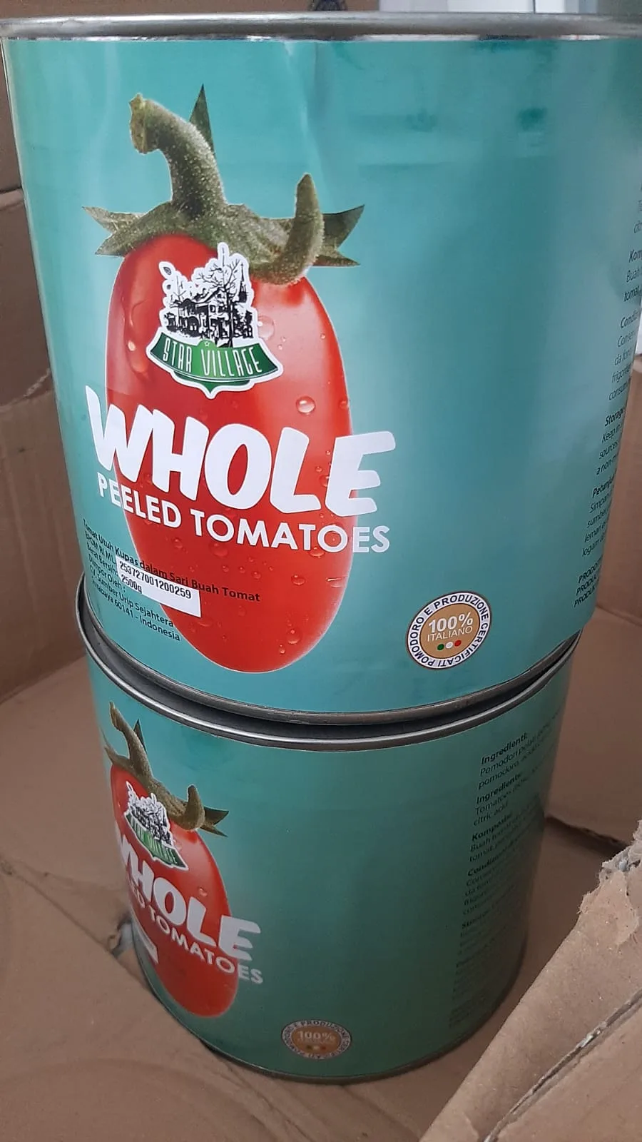 STAR VIILL WHOLE PEELED TOMATTO 2500 g